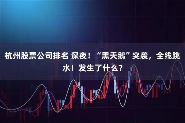 杭州股票公司排名 深夜!“黑天鹅”突袭,全线跳水!发生了什么?